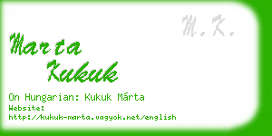 marta kukuk business card